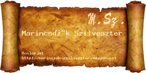 Marincsák Szilveszter névjegykártya